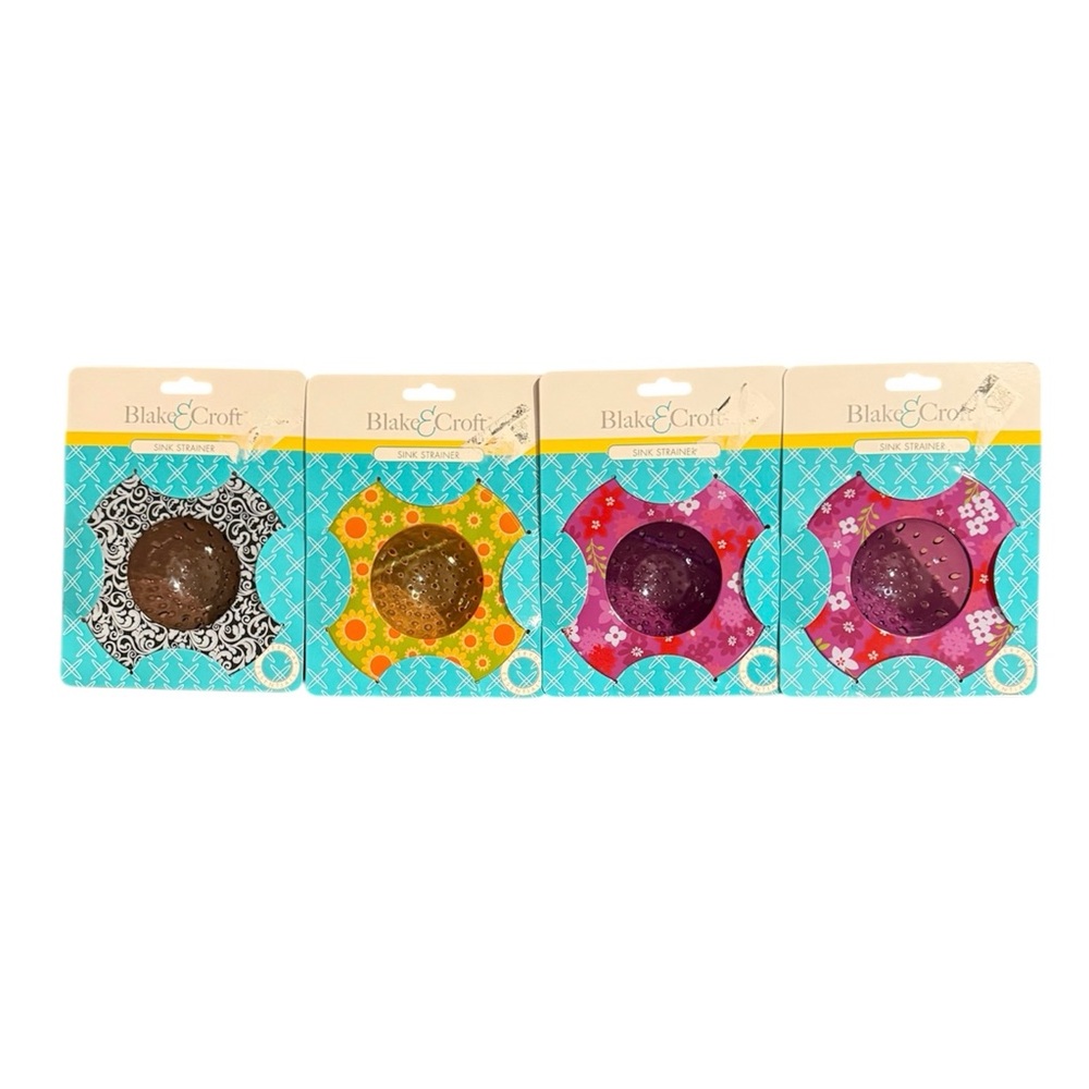 4 Decorative Floral Plastic Sink Strainers
